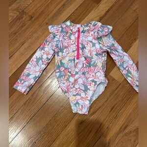 Wonder Nation Pink and White Floral One Piece Bathing Suit